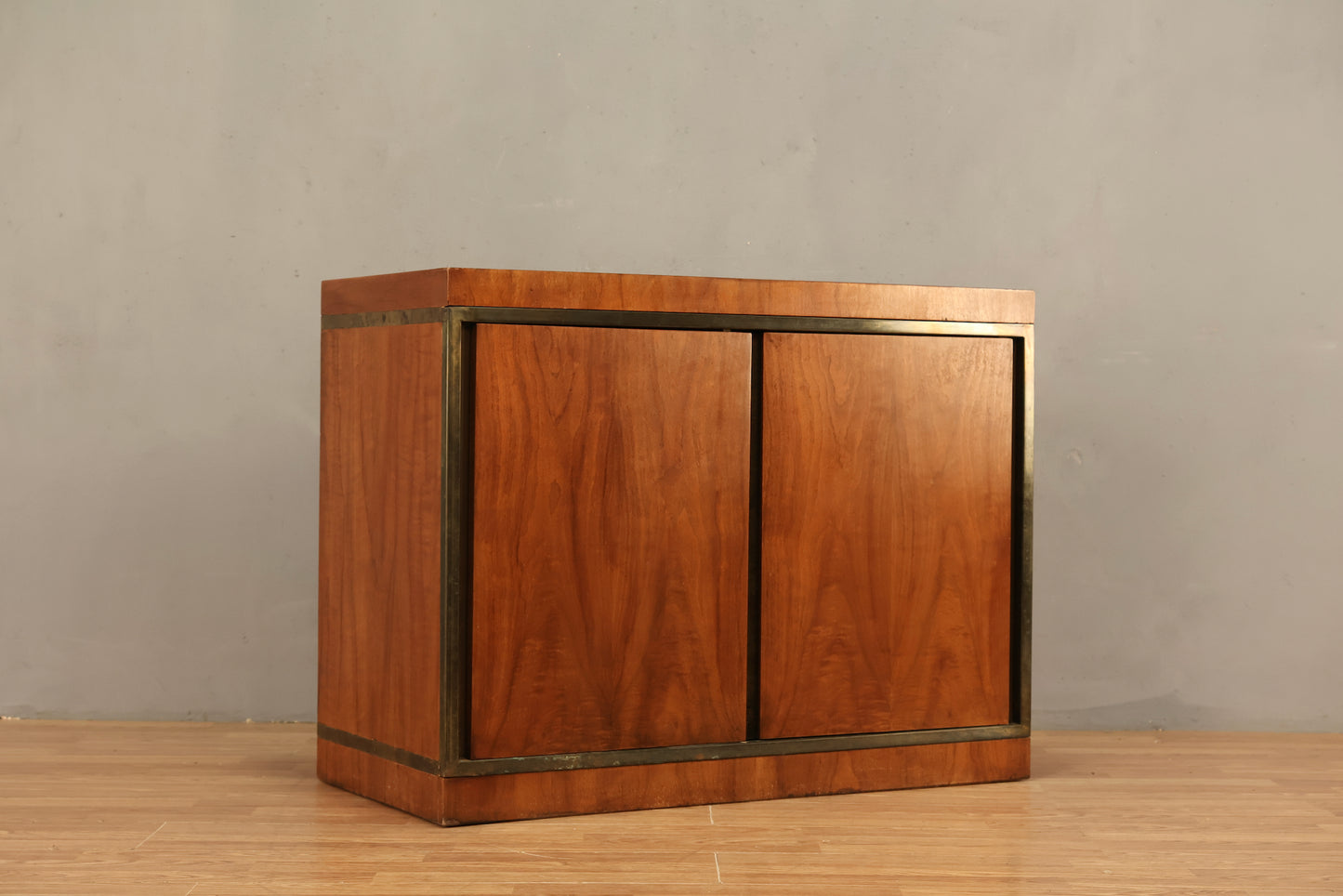 Widdicomb Walnut & Brass 2-Door Cabinet