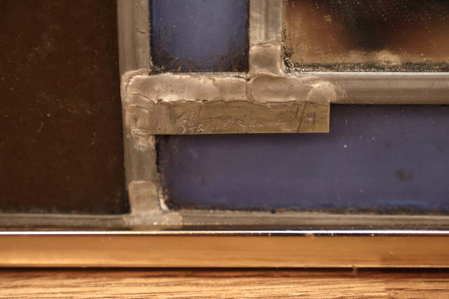 Large 1970s Stained Glass Mirror - ONLINE ONLY