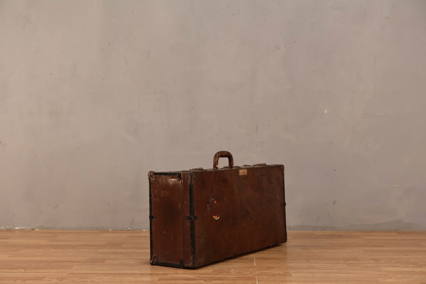 Brown Tin Steamer Suitcase
