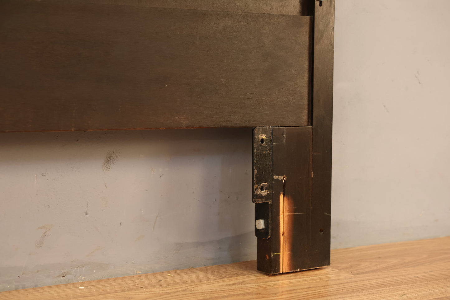 Brutalist Black & Walnut Queen Headboard - ONLINE ONLY