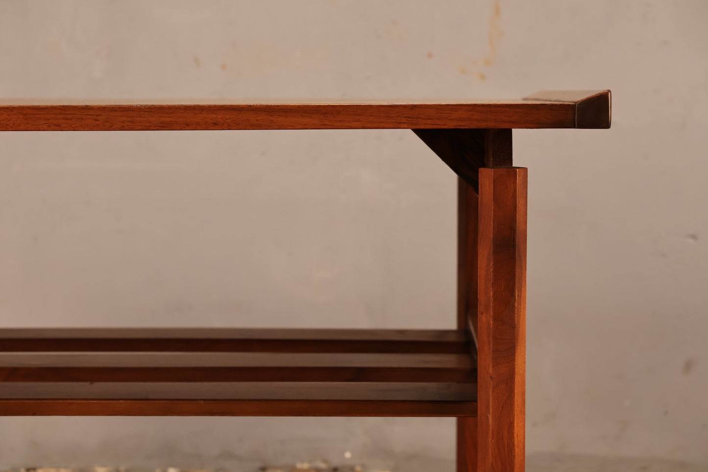 Mid Century Walnut Marquetry End Table