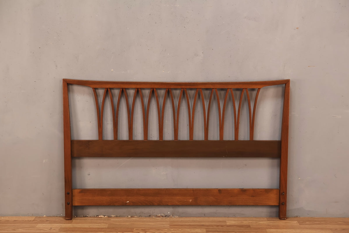 Mid Century Walnut Arch Full Headboard - ONLINE ONLY