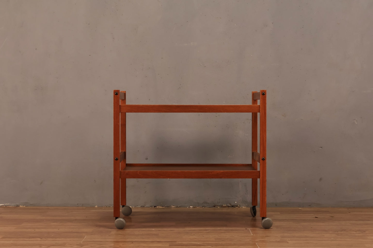 Boxy Teak 2-Tier Bar Cart