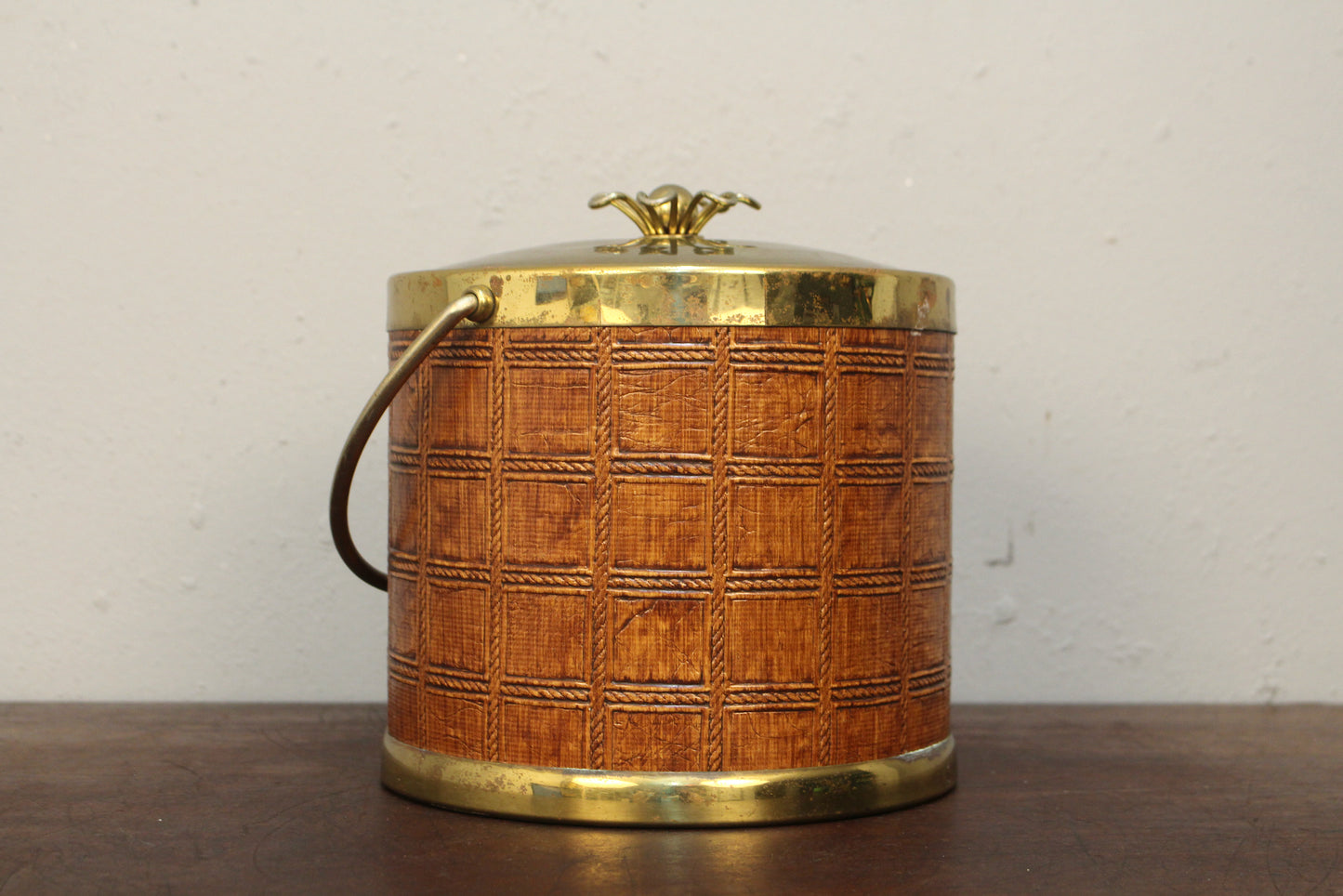 Embossed Vinyl & Gold Ice Bucket