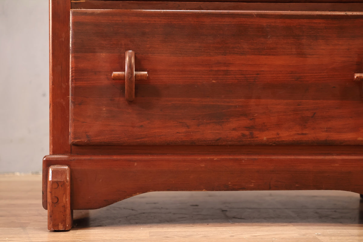 Country Red 4-Drawer Secretary Dresser