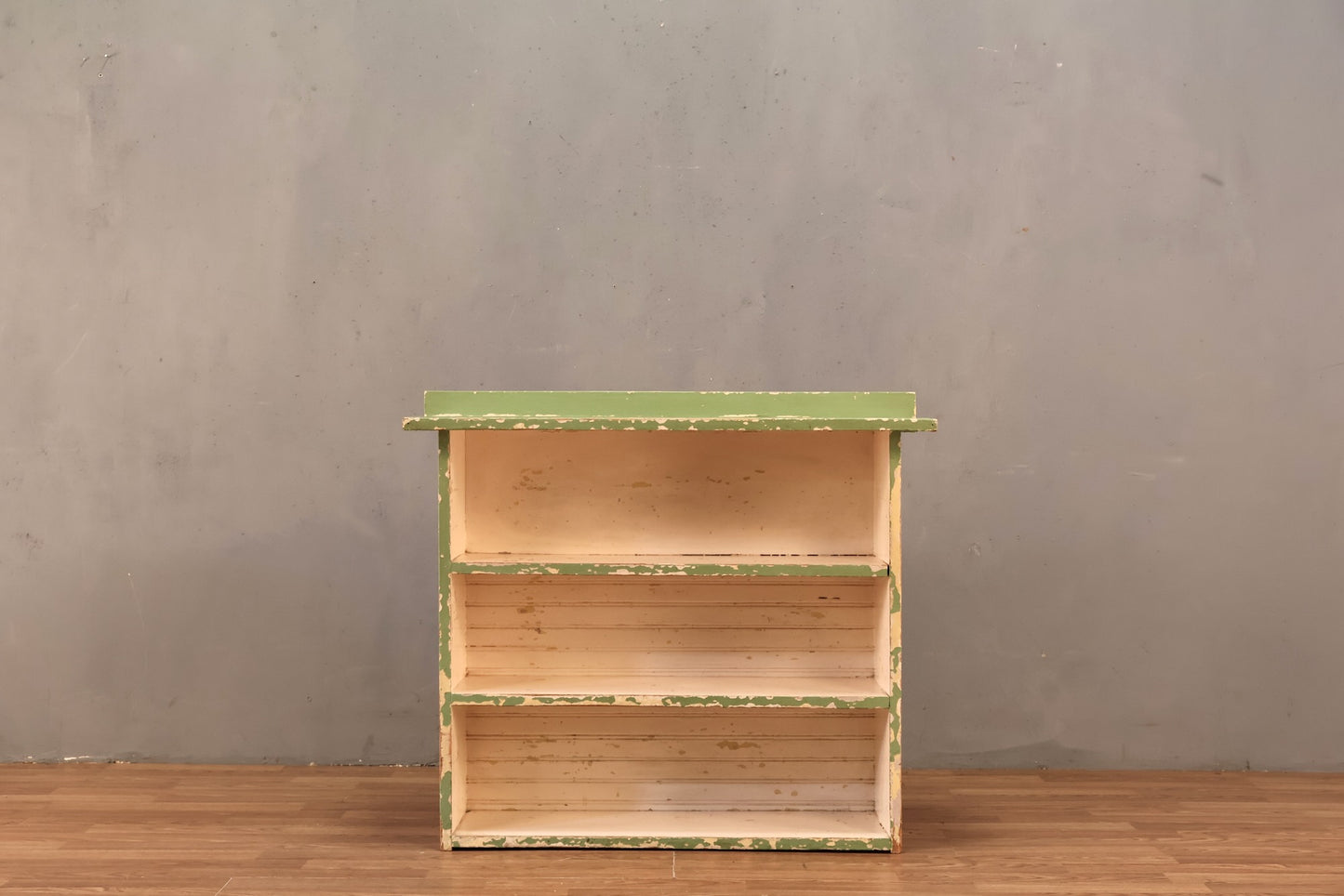 Rustic Green & White 3-Tier Bookshelf