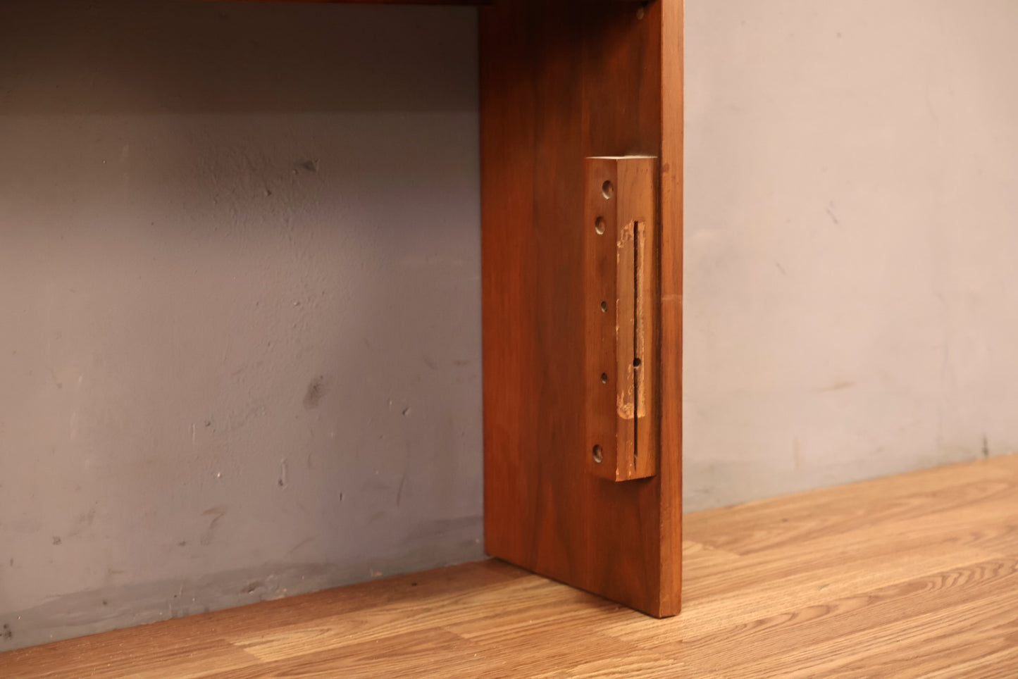 Mid Century Walnut Full Storage Headboard - ONLINE ONLY