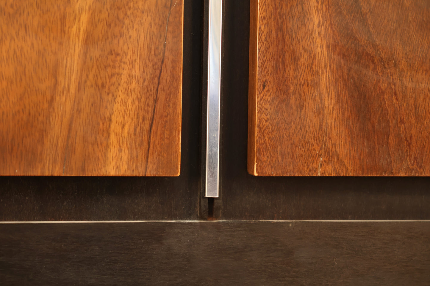 Brutalist Black & Walnut Queen Headboard - ONLINE ONLY