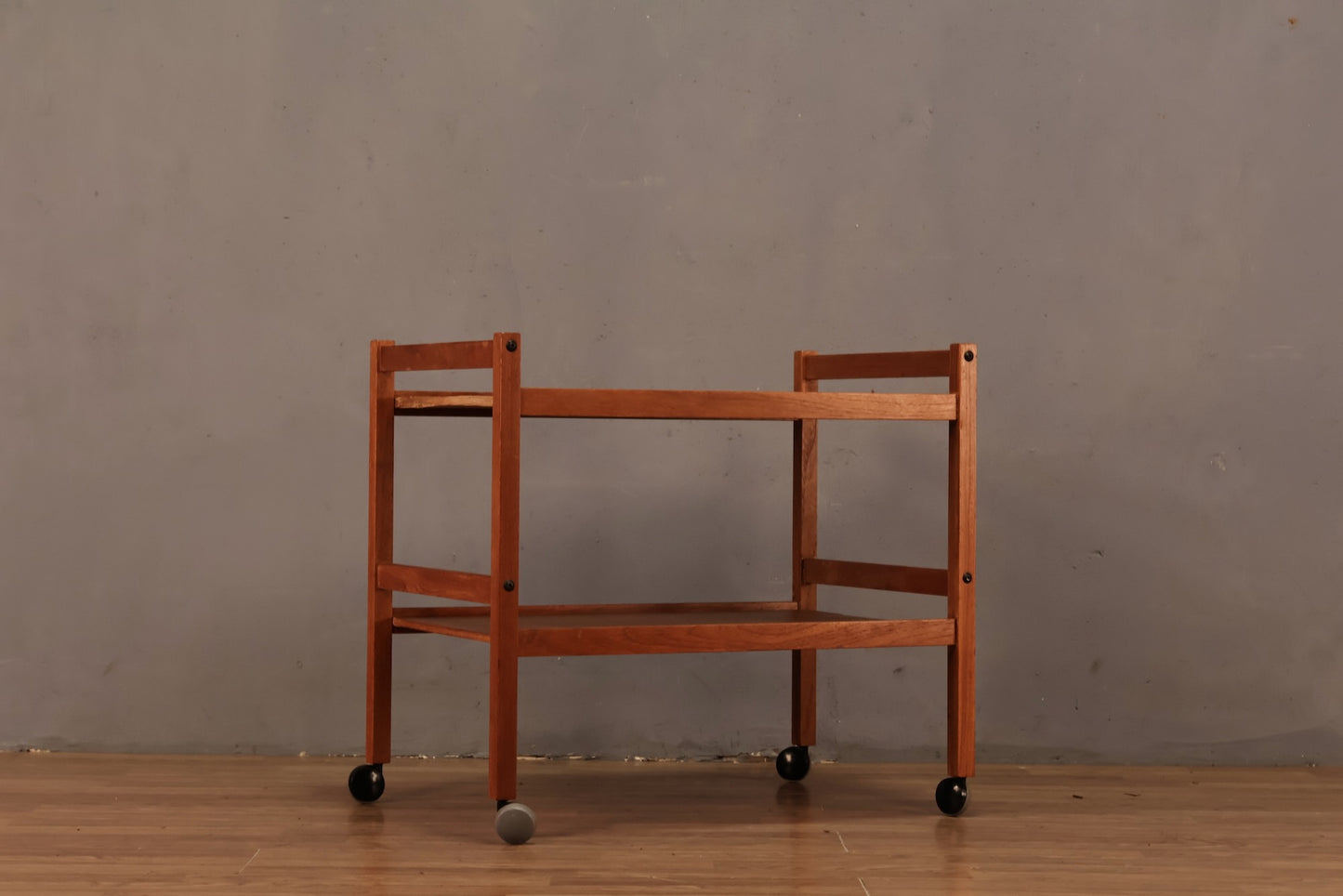 Boxy Teak 2-Tier Bar Cart