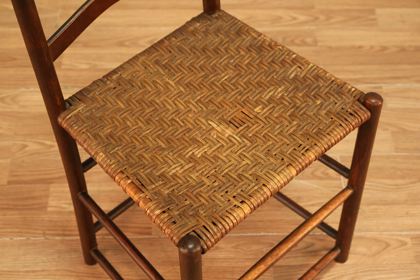Ladderback Dark Wood & Woven Side Chair