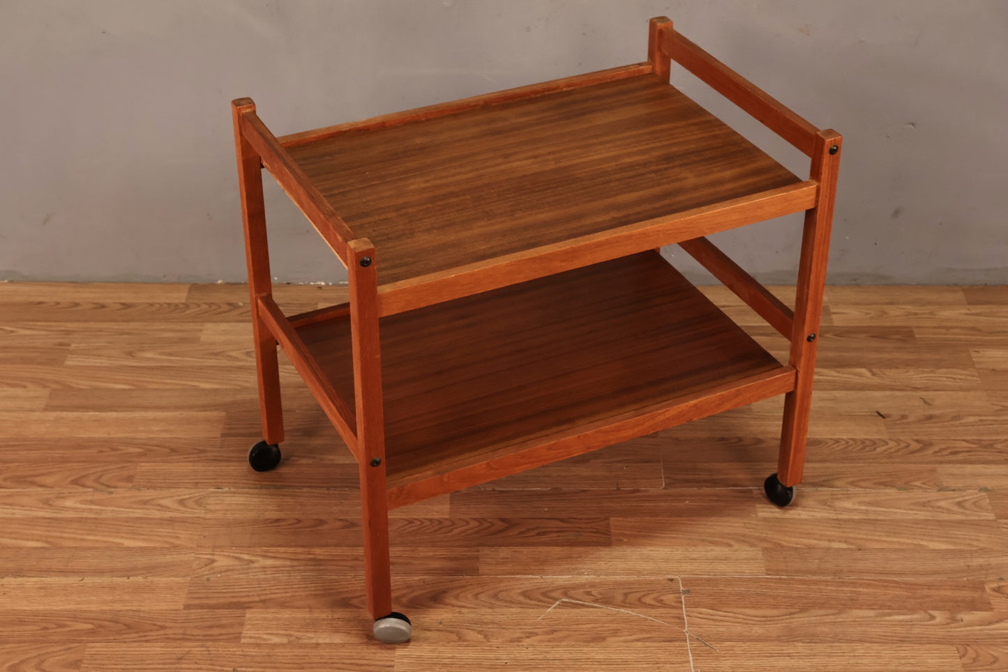 Boxy Teak 2-Tier Bar Cart