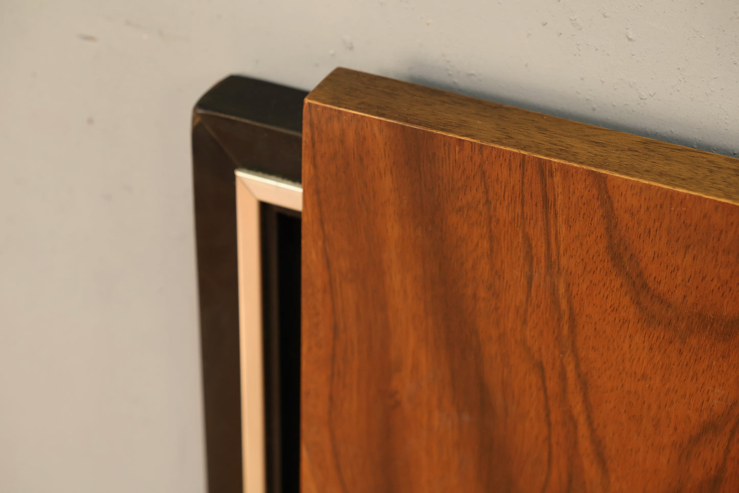 Brutalist Black & Walnut Queen Headboard - ONLINE ONLY