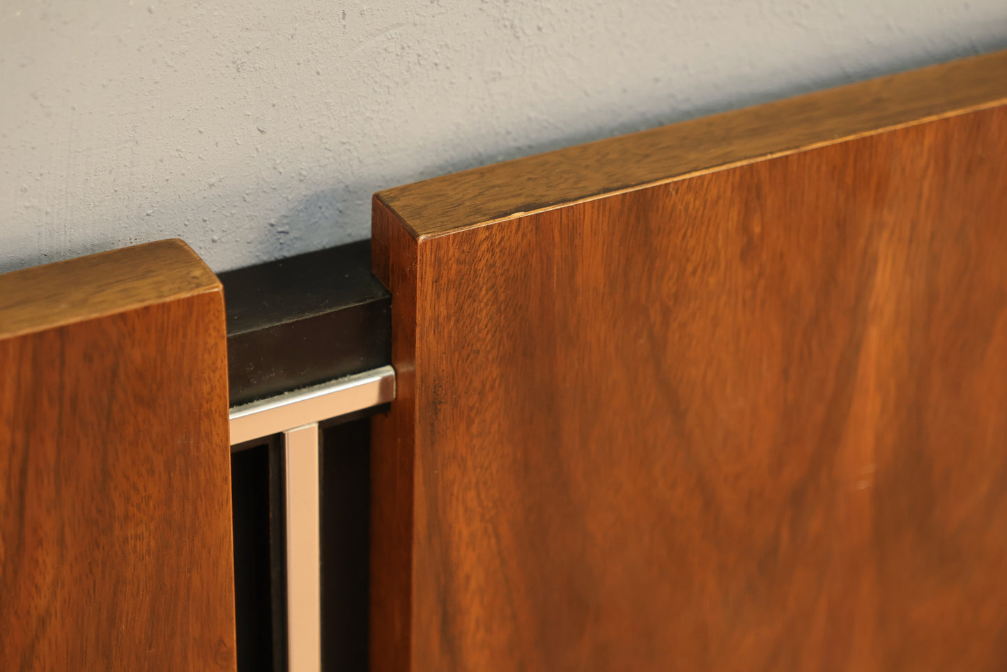 Brutalist Black & Walnut Queen Headboard - ONLINE ONLY