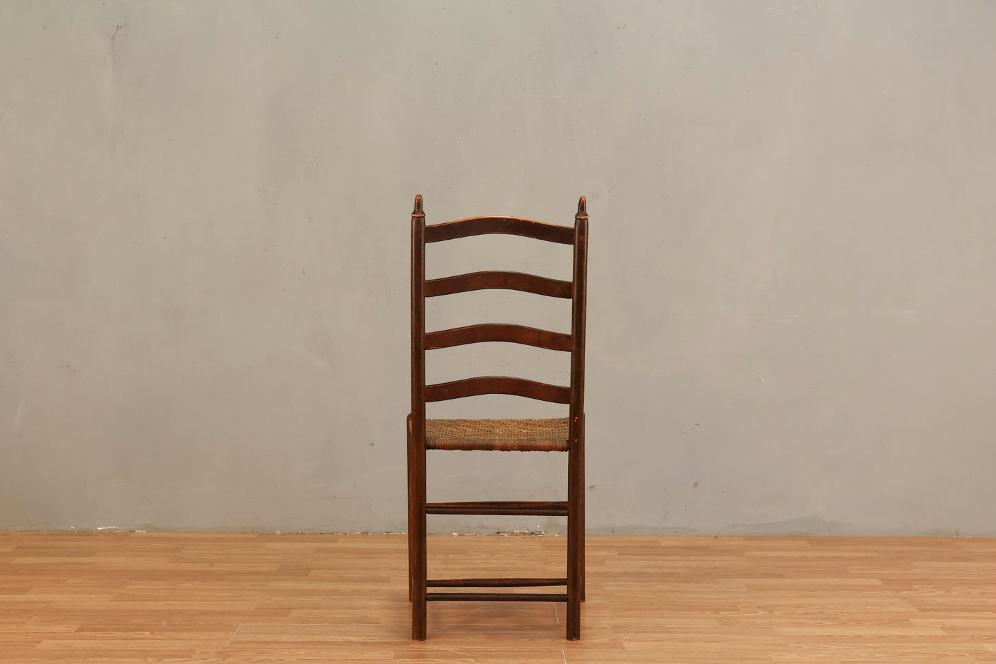 Ladderback Dark Wood & Woven Side Chair