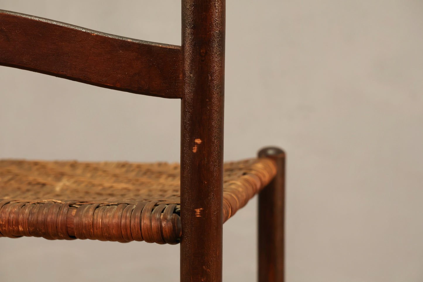 Ladderback Dark Wood & Woven Side Chair