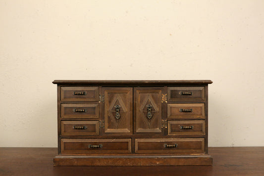 Antique Wooden 11-Drawer Jewelry Box