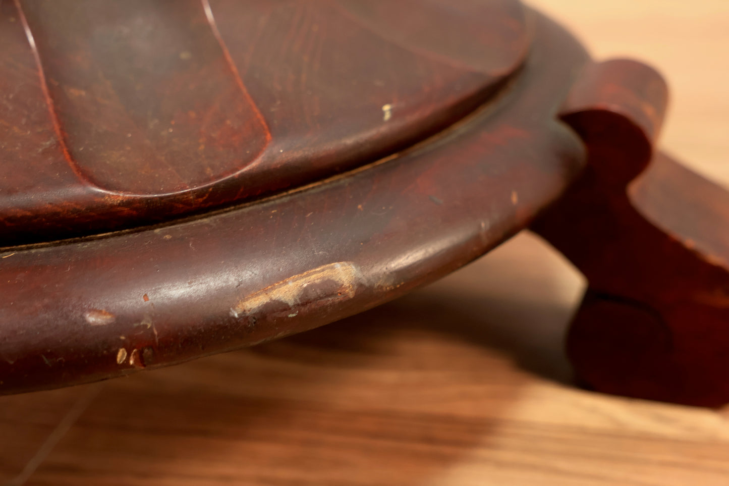 Carved Dark Cherry Pedestal
