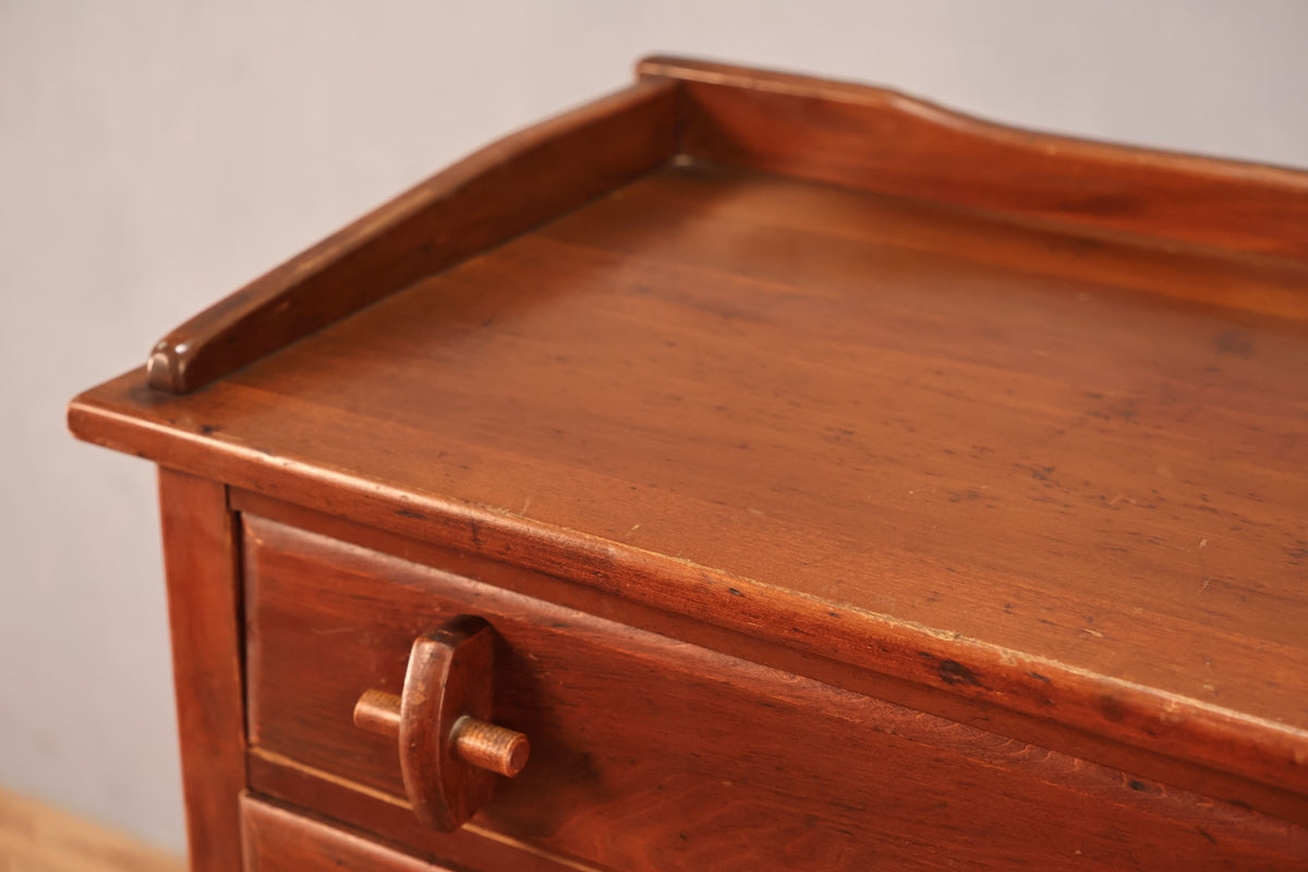 Country Red 4-Drawer Secretary Dresser