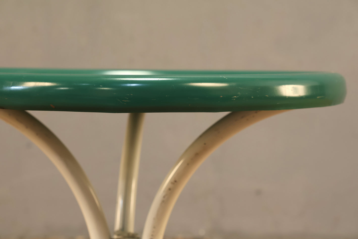 White & Green Metal Side Table