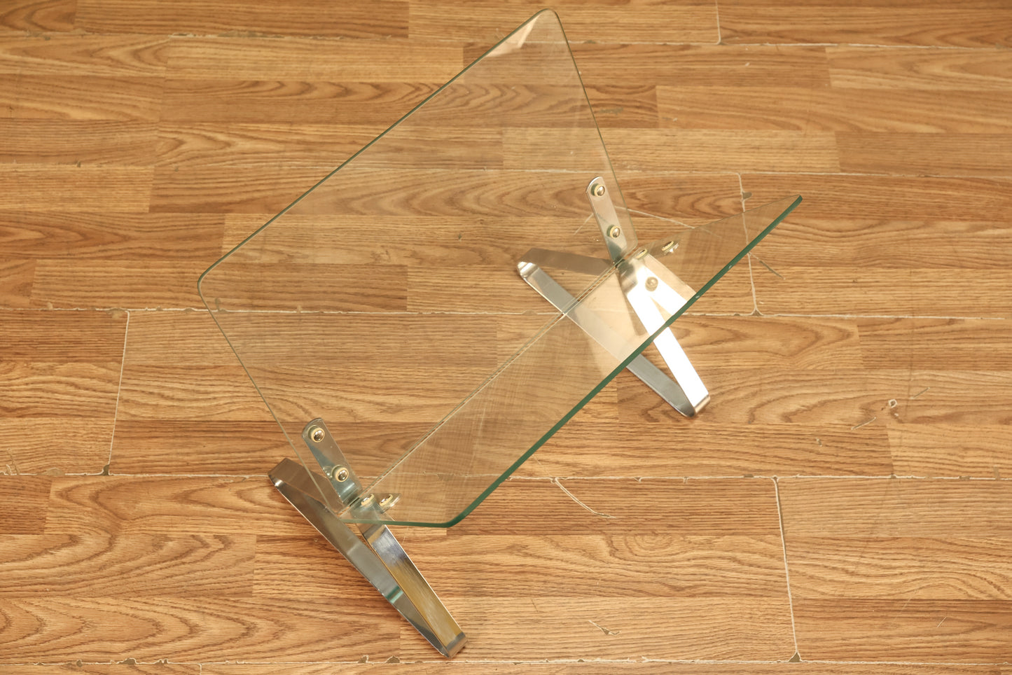 Glass & Chrome Magazine Rack