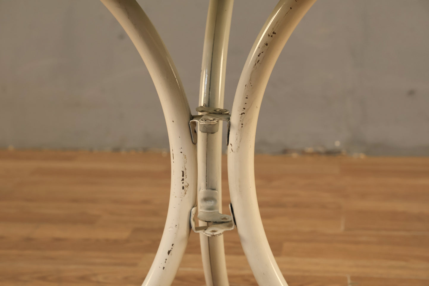 White & Green Metal Side Table