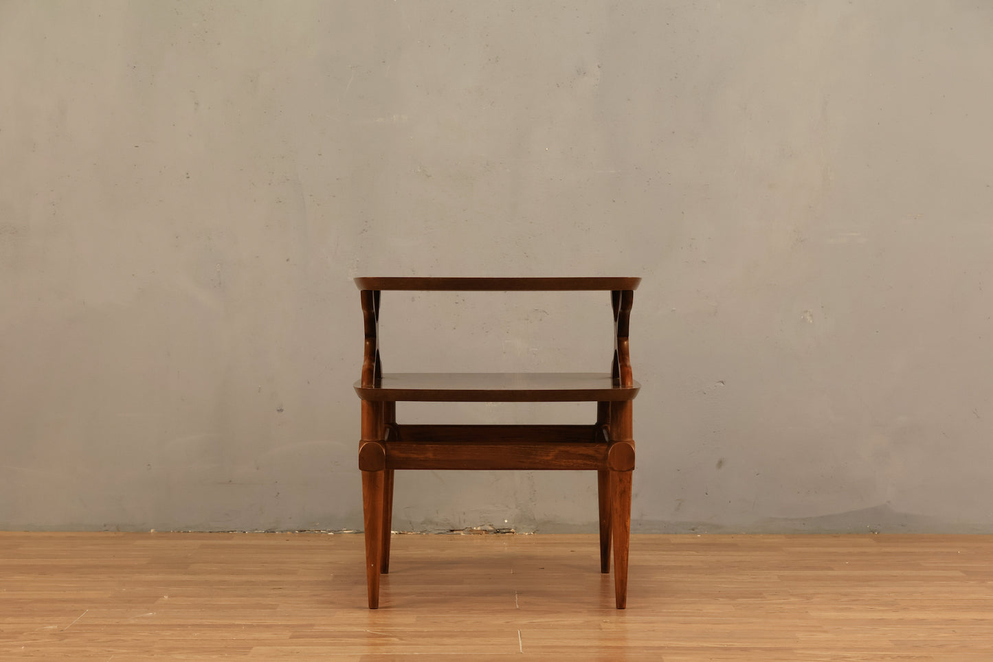 Walnut & Laminate 2-Tier End Table
