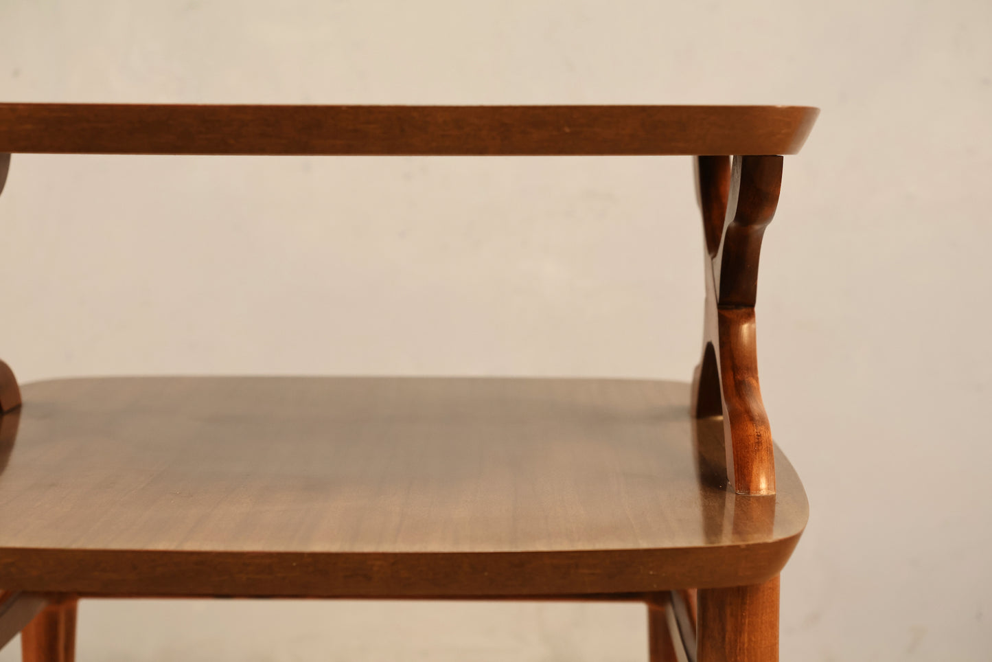 Walnut & Laminate 2-Tier End Table