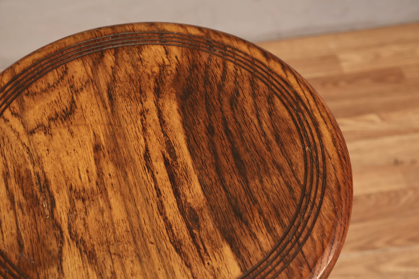 Industrial Oak & Iron Swivel Stool U - ONLINE ONLY