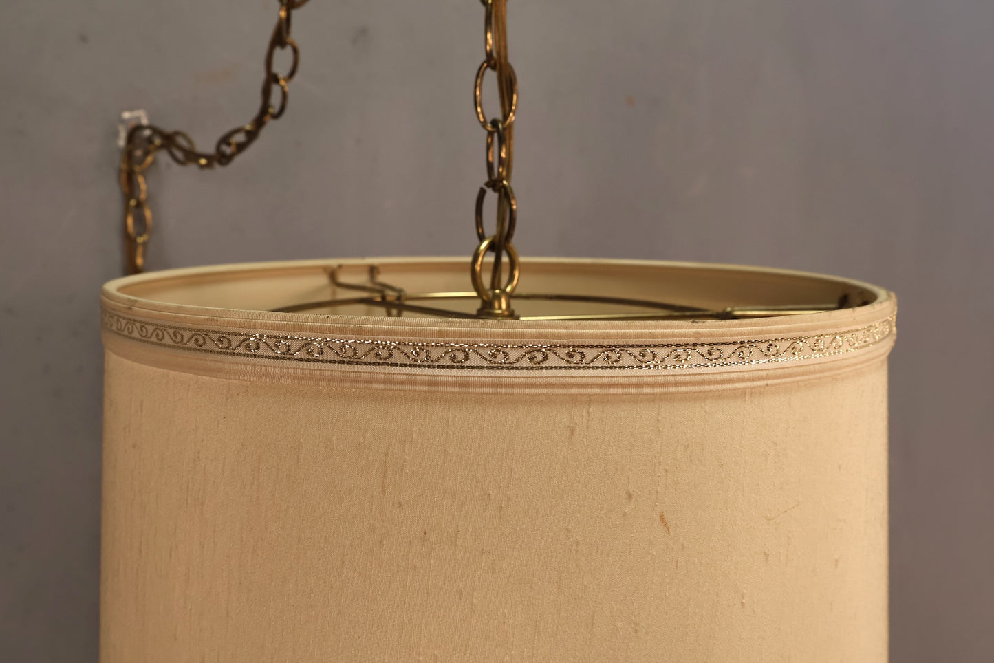 Stiffel Cream & Brass Swag Lamp