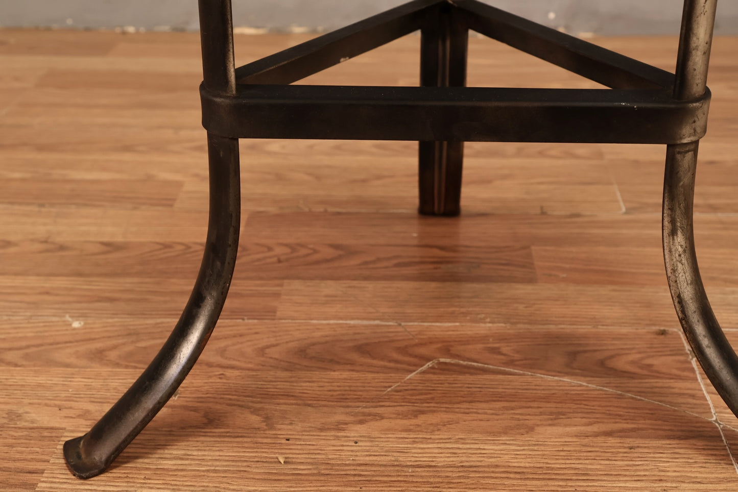 Industrial Oak & Iron Swivel Stool U - ONLINE ONLY