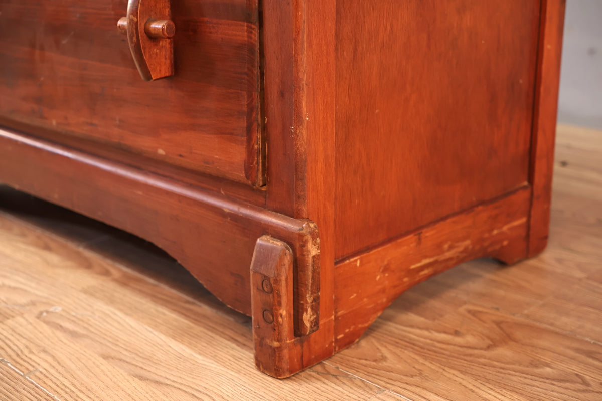 Country Red 4-Drawer Secretary Dresser
