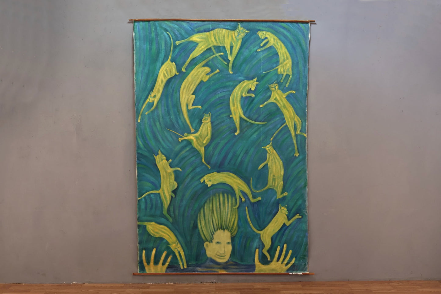 Giant "The Cat Juggler/Paradise" Painting