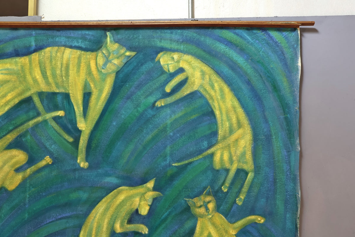 Giant "The Cat Juggler/Paradise" Painting