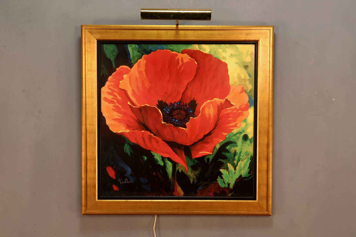 Large "Precious Poppy" Illuminated Painting - ONLINE ONLY