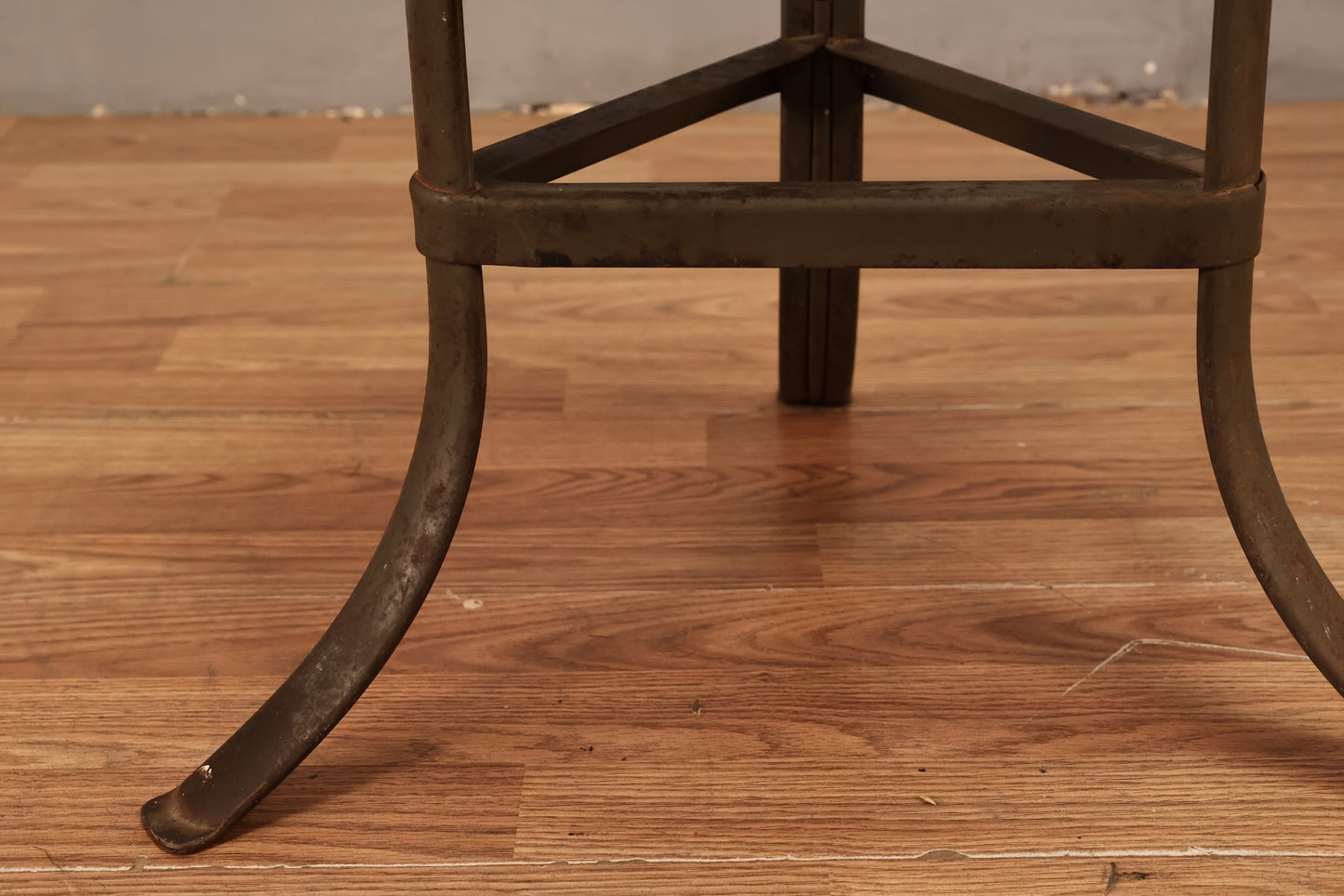 Industrial Oak & Iron Swivel Stool V - ONLINE ONLY