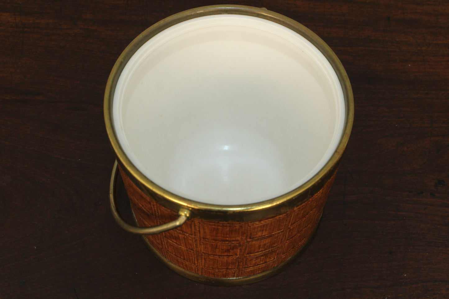Embossed Vinyl & Gold Ice Bucket