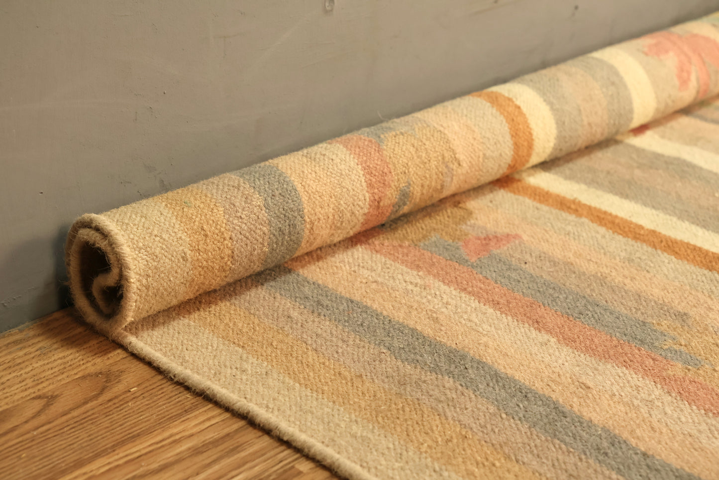 Woven Striped Tulips Rug