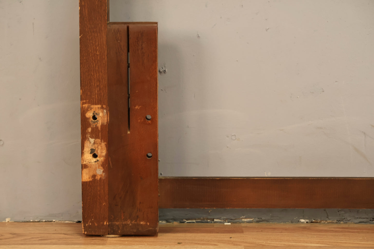 Mid Century Ridged Walnut Full Headboard - ONLINE ONLY