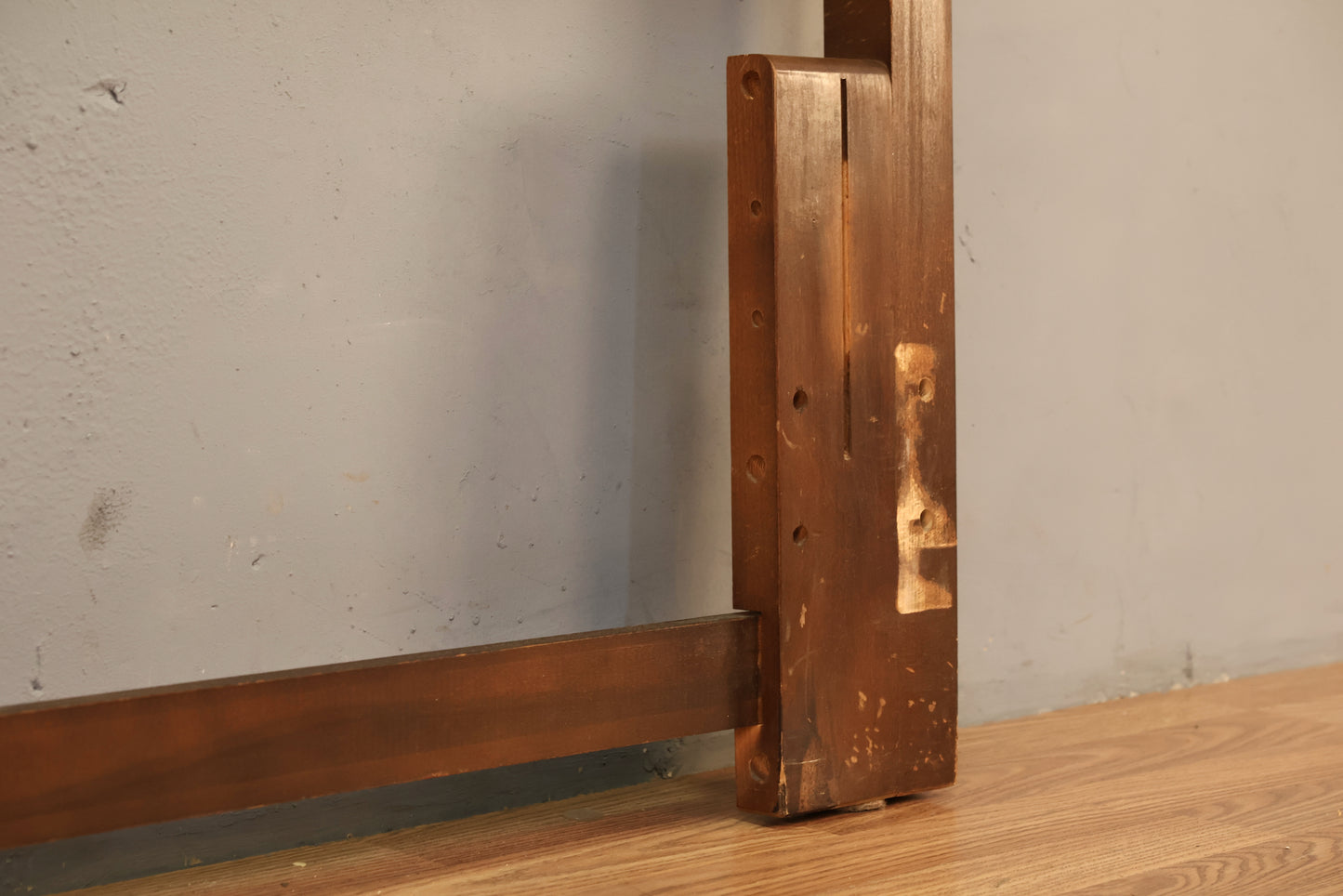 Mid Century Ridged Walnut Full Headboard - ONLINE ONLY