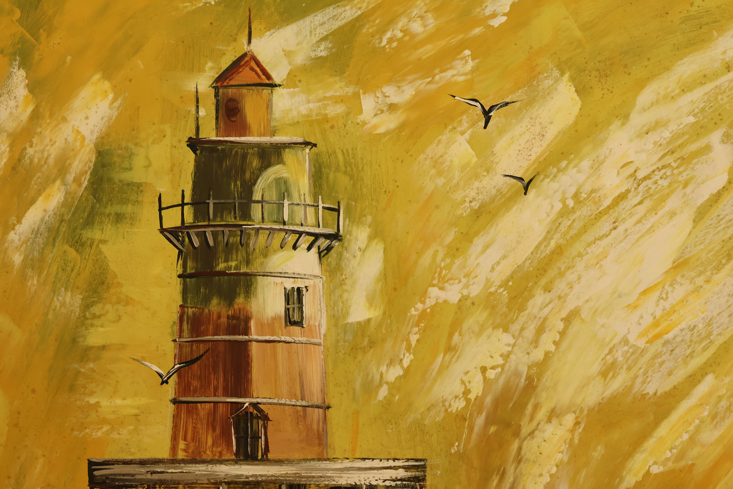 Large "Lighthouse at Dusk" Lee Reynolds Painting