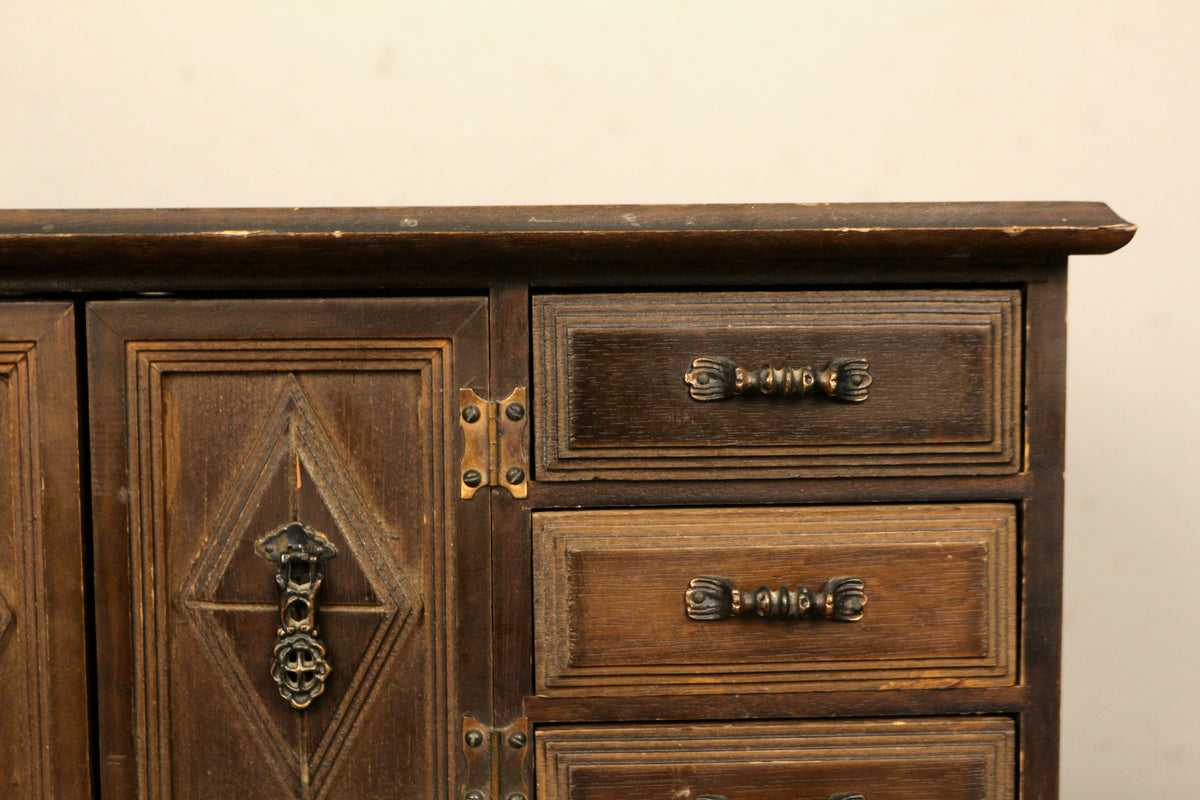 Antique Wooden 11-Drawer Jewelry Box
