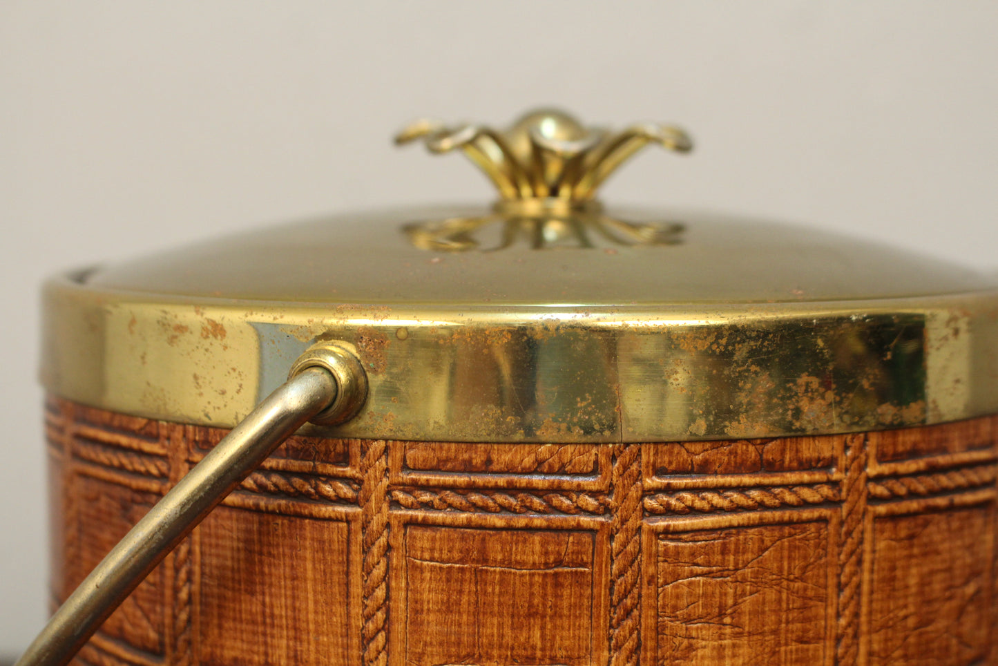 Embossed Vinyl & Gold Ice Bucket