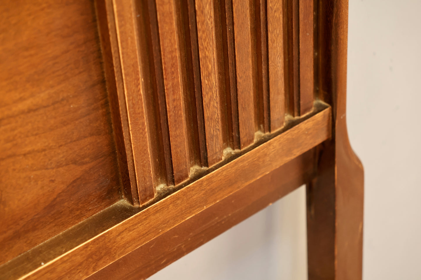 Mid Century Ridged Walnut Full Headboard - ONLINE ONLY