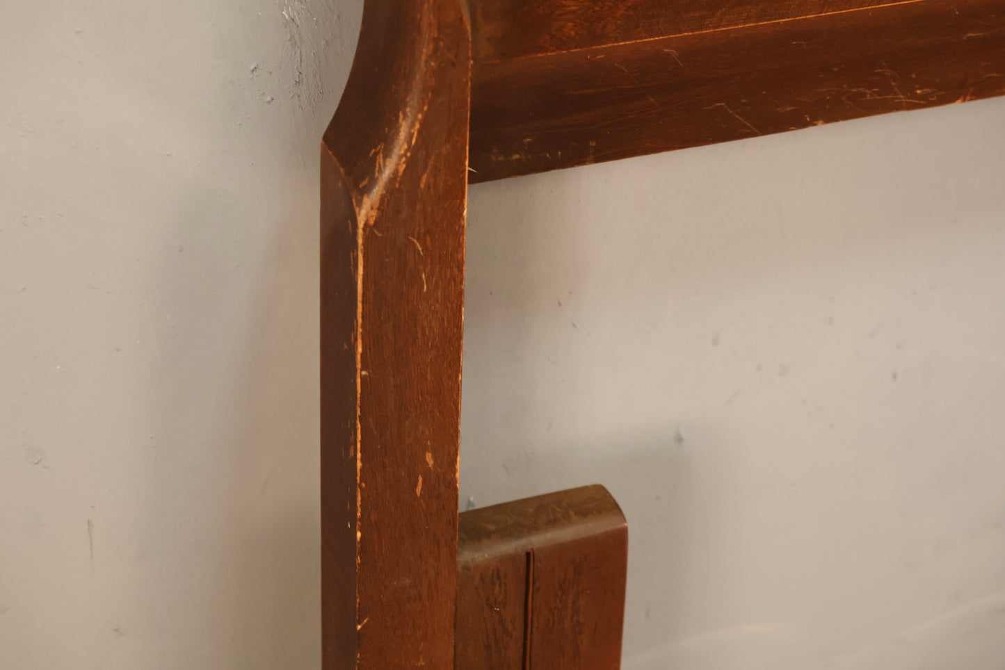Mid Century Ridged Walnut Full Headboard - ONLINE ONLY