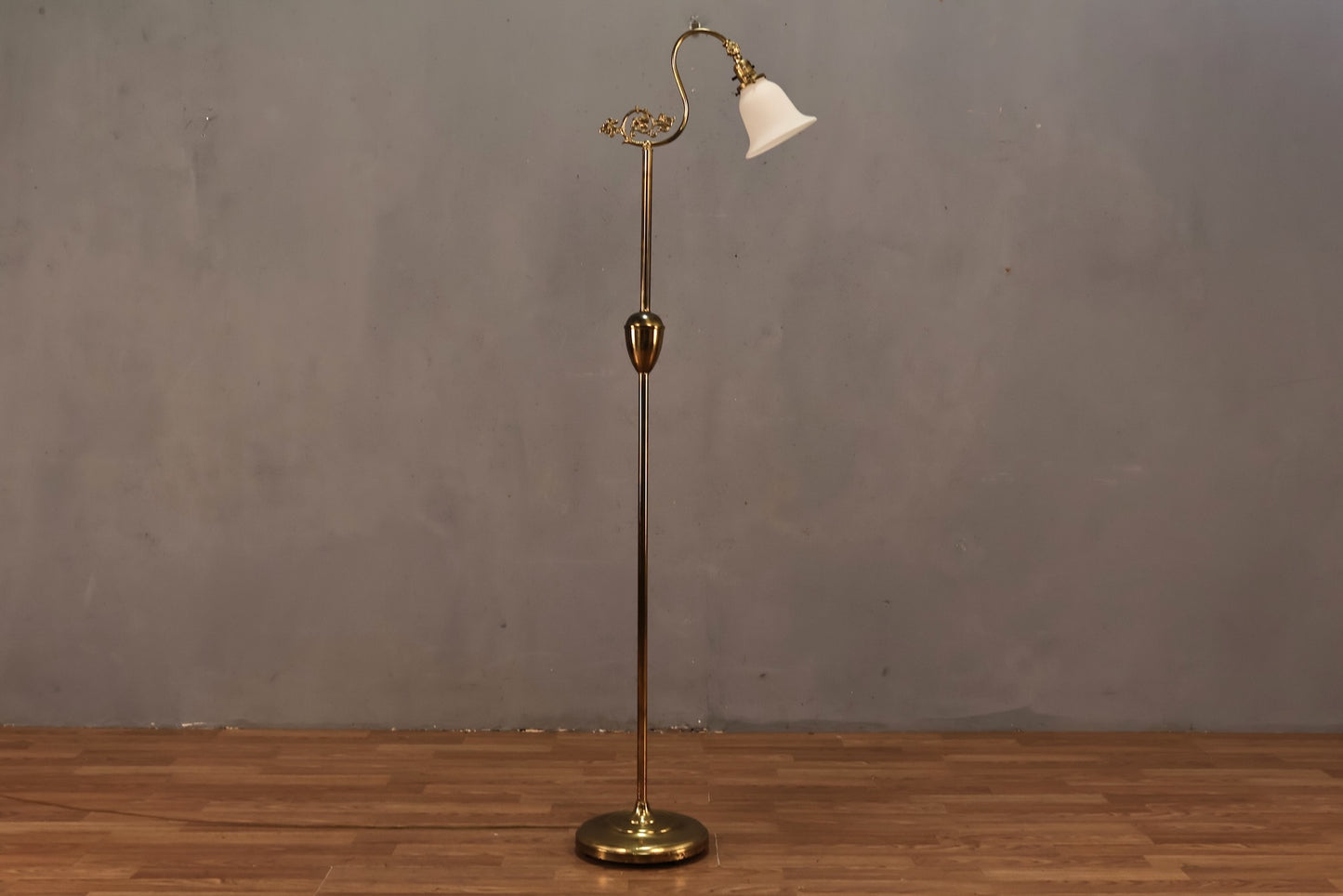 Elegant Brass & Frosted Glass Floor Lamp