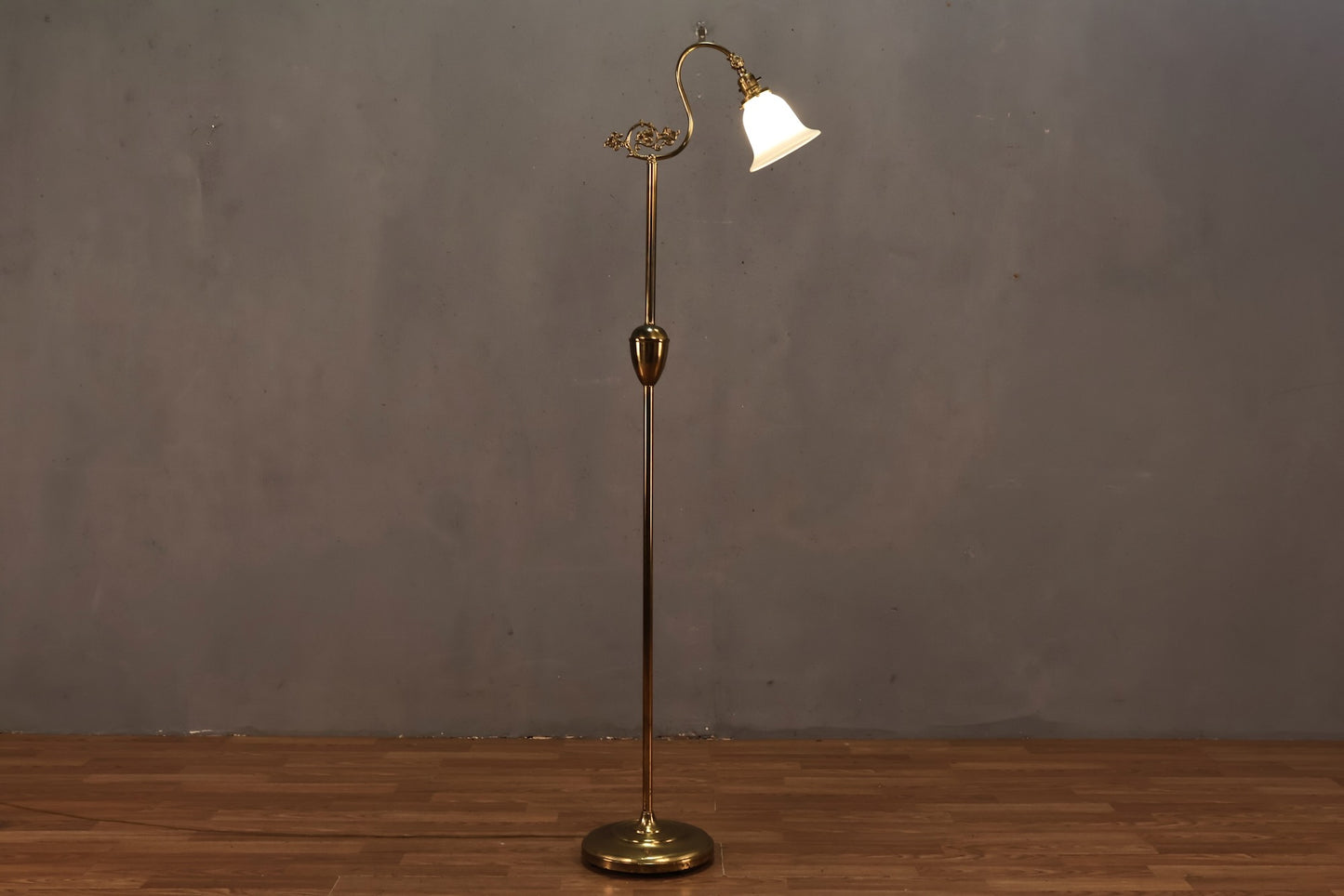 Elegant Brass & Frosted Glass Floor Lamp