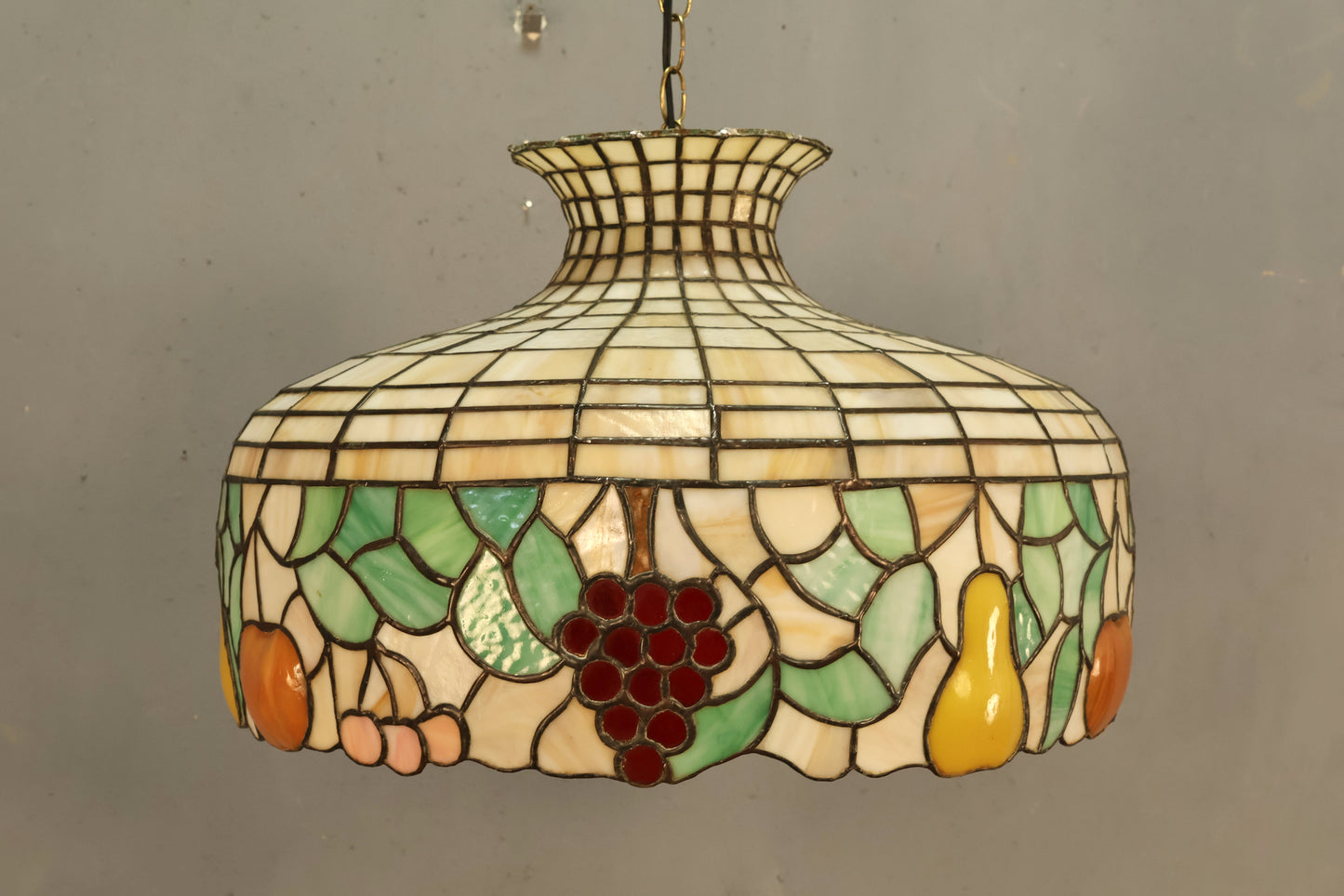 Large Tutti Frutti Stained Glass Swag Lamp