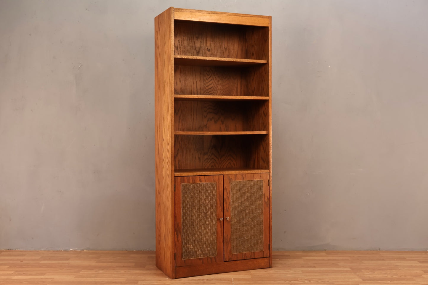 Oak & Woven 2-Door Wall Unit - ONLINE ONLY