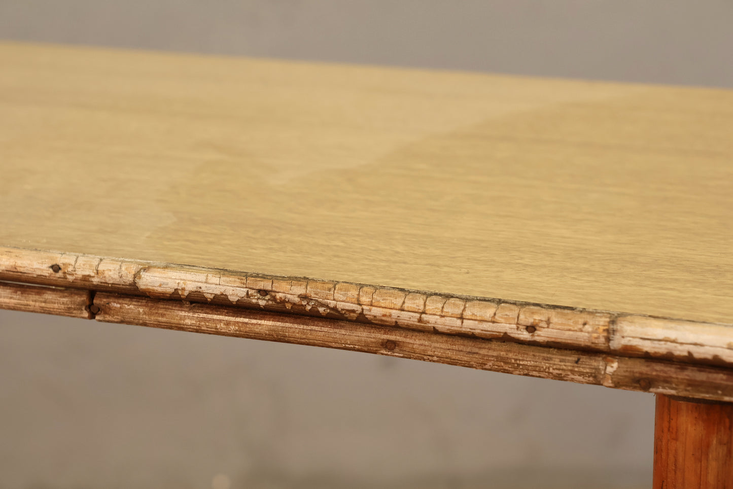 Distressed Bamboo & Laminate 2-Tier Side Table