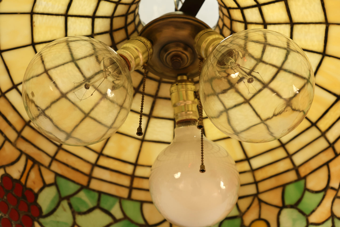 Large Tutti Frutti Stained Glass Swag Lamp
